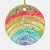 Gold Glitter Inspirerend Quottes Rainbow  Keramisch Ornament (Voorkant)