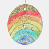 Gold Glitter Inspirerend Quottes Rainbow  Keramisch Ornament (Links)