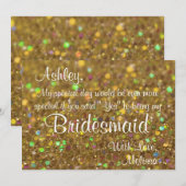 Gold Glitter is mijn Bridesmaid Kaart (Voorkant / Achterkant)