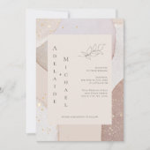 Gold Glitter Ivory Agate Wedding Kaart (Voorkant)