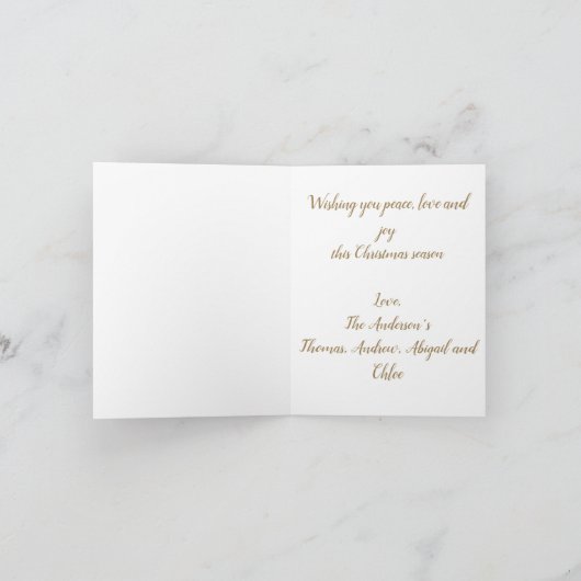 Gold Glitter kerstboom Vrolijk kerstfeest Feestdagen Kaart (Binnen)