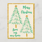 Gold Glitter kerstboomfeestdag We hebben ons verpl Aankondigingskaart (Voorkant)