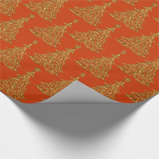 Gold Glitter-kerstboomwerkpapier Cadeaupapier (Hoek)