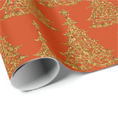 Gold Glitter-kerstboomwerkpapier Cadeaupapier (Rol Hoek)