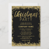 Gold Glitter Kerstfeest Kaart (Voorkant)