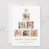 Gold Glitter | Kerstfotofeestdag Kaart (Voorkant)