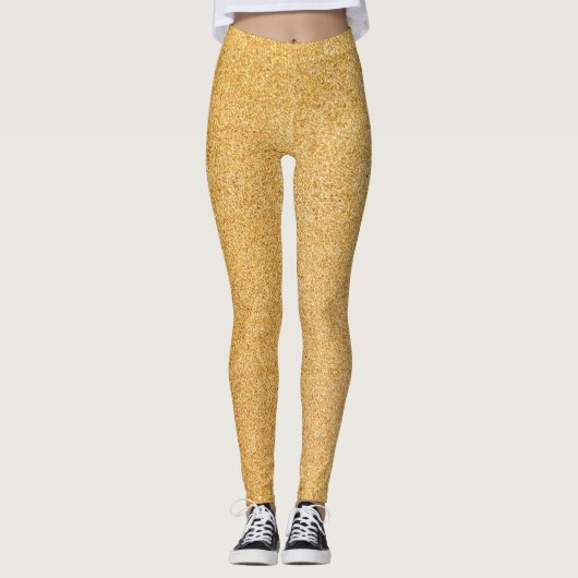 Gold Glitter Kerstmis Leggings (Voorkant)