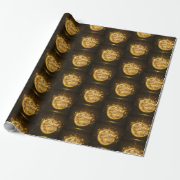 Gold Glitter-kerstversiering Elegant Dark Brown Cadeaupapier