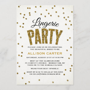 Gold Glitter Kijk Confetti Lingerie Party Kaart