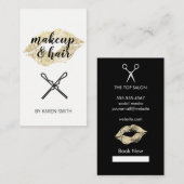 Gold Glitter Kiss / Makeup en Hair Visitekaartje (Voorkant / Achterkant)