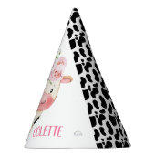 Gold Glitter Koe print eerste verjaardag Feesthoedjes (Rechts)