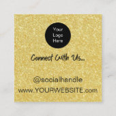 Gold Glitter Korting Scratch Off Dank je kaart Vierkante Visitekaartje (Achterkant)