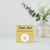 Gold Glitter Korting Scratch Off Dank je kaart Vierkante Visitekaartje (Staand voorkant)