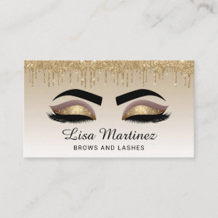 Gold Glitter Lash Brow Beauty Visitekaartje