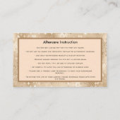 Gold Glitter Lashes met nazorginstructies Visitekaartje (Achterkant)