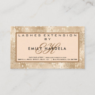 Gold Glitter Lashes met nazorginstructies Visitekaartje