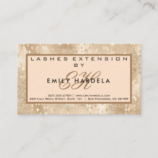 Gold Glitter Lashes met nazorginstructies Visitekaartje
