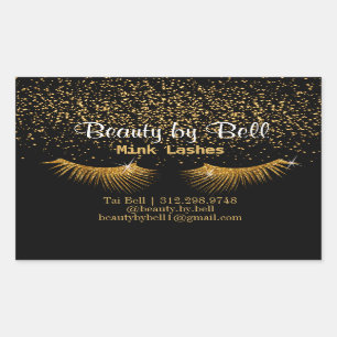 Gold Glitter Lashes Rechthoekige Sticker