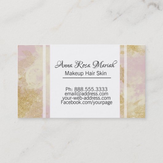 *~* Gold Glitter Lavender Abstract pasteel Modern Visitekaartje (Achterkant)