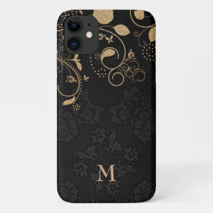 Gold Glitter Leaves iPhone 11 Hoesje