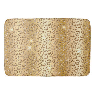 Gold Glitter Leopard Badmat