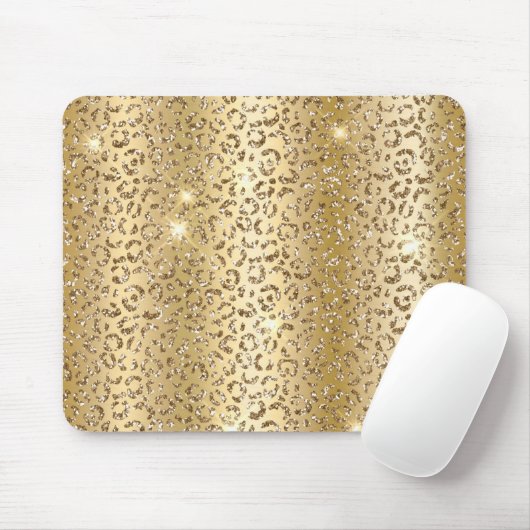 Gold Glitter Leopard Muismat (Met muis)