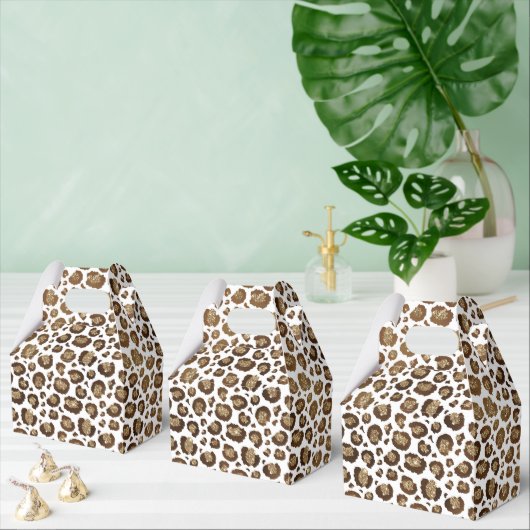 Gold Glitter Leopard Print Bedankdoosjes (Meervoudige)
