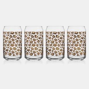 Gold Glitter Leopard Print Blikvorm Glas