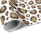 Gold Glitter Leopard Print Cadeaupapier (Rol Hoek)