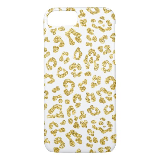 Gold Glitter Leopard Print Case-Mate iPhone Case (Achterkant)