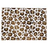 Gold Glitter Leopard Print Groot Cadeauzakje (Achterkant)