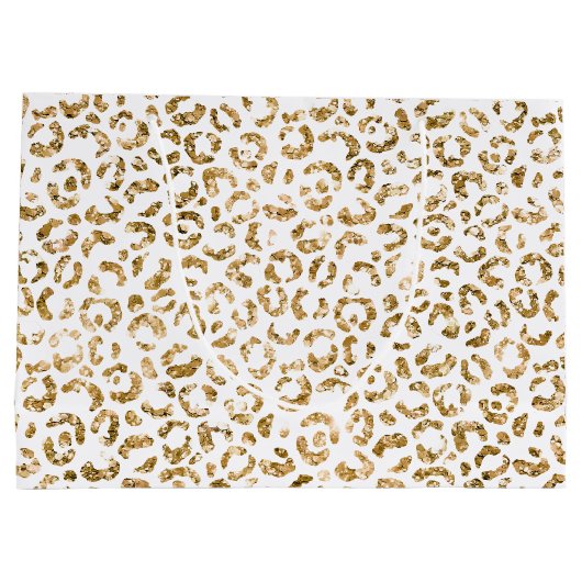 Gold Glitter Leopard Print Groot Cadeauzakje (Achterkant)