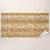 Gold Glitter Leopard Strandlaken (Voorkant)