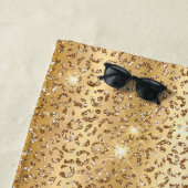 Gold Glitter Leopard Strandlaken (In situ)