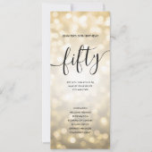 Gold Glitter Lights 50e Verjaardagsprogramma's Kaart (Voorkant)