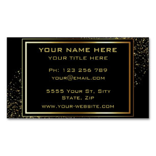 Gold Glitter Lijst Golden Text Black Professional  Magnetisch Visitekaartje