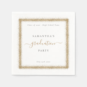 Gold Glitter Lijst Year Name Graduparty Servet