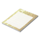 Gold Glitter Lined Personalized Notitieblok (Gedraaid)