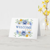 Gold Glitter-lint met White Border Welcome Car Kaart (Gele Bloem)