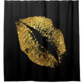 Gold Glitter Lips #4 Douchegordijn (Voorkant)
