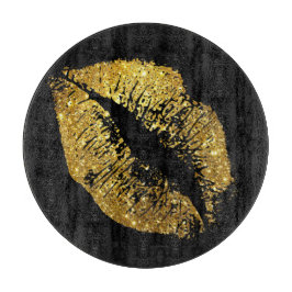 Gold Glitter Lips #4 Snijplank