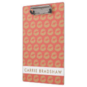 Gold Glitter Lips Peach Personaliseren Name Klembord (Links)