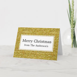 Gold Glitter look Elegant Merry-Kaart voor kerstmi Feestdagen Kaart