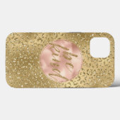 Gold Glitter Lopard Print Blush Roos Case-Mate iPhone Case (Achterkant (horizontaal))