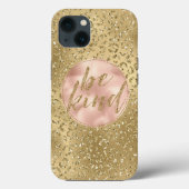 Gold Glitter Lopard Print Blush Roos Case-Mate iPhone Case (Achterkant)
