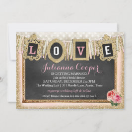 Gold Glitter Love Banner Vrijgezellenfeest Kaart