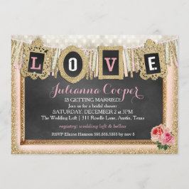 Gold Glitter Love Banner Vrijgezellenfeest Kaart