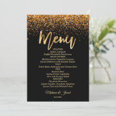 Gold Glitter Luxury flatmenu-Kaart Menu (Staand voorkant)