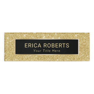 Gold Glitter Makeup Artist Hair Salon Modern Naambadge