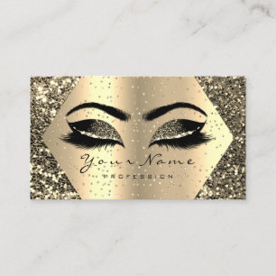 Gold Glitter Makeup Artist Lash Brow Champaigne Visitekaartje